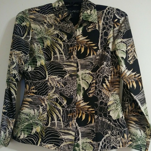 SilkLand Tops - Woman's Silkland Animal Print Blouse Size 4 SilkLand Tops - Woman's Silkland Animal Print Blouse Size 4